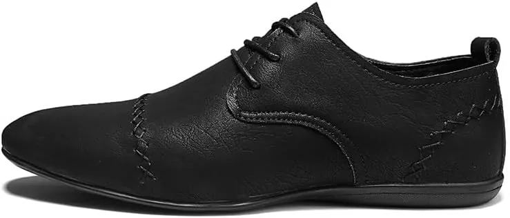 Formal Shoes for Men Lace Up Pointed Toe Faux Leather Cap Toe Derby Shoes Block Heel Low Top Slip Resistant Anti-Slip Non Slip Prom