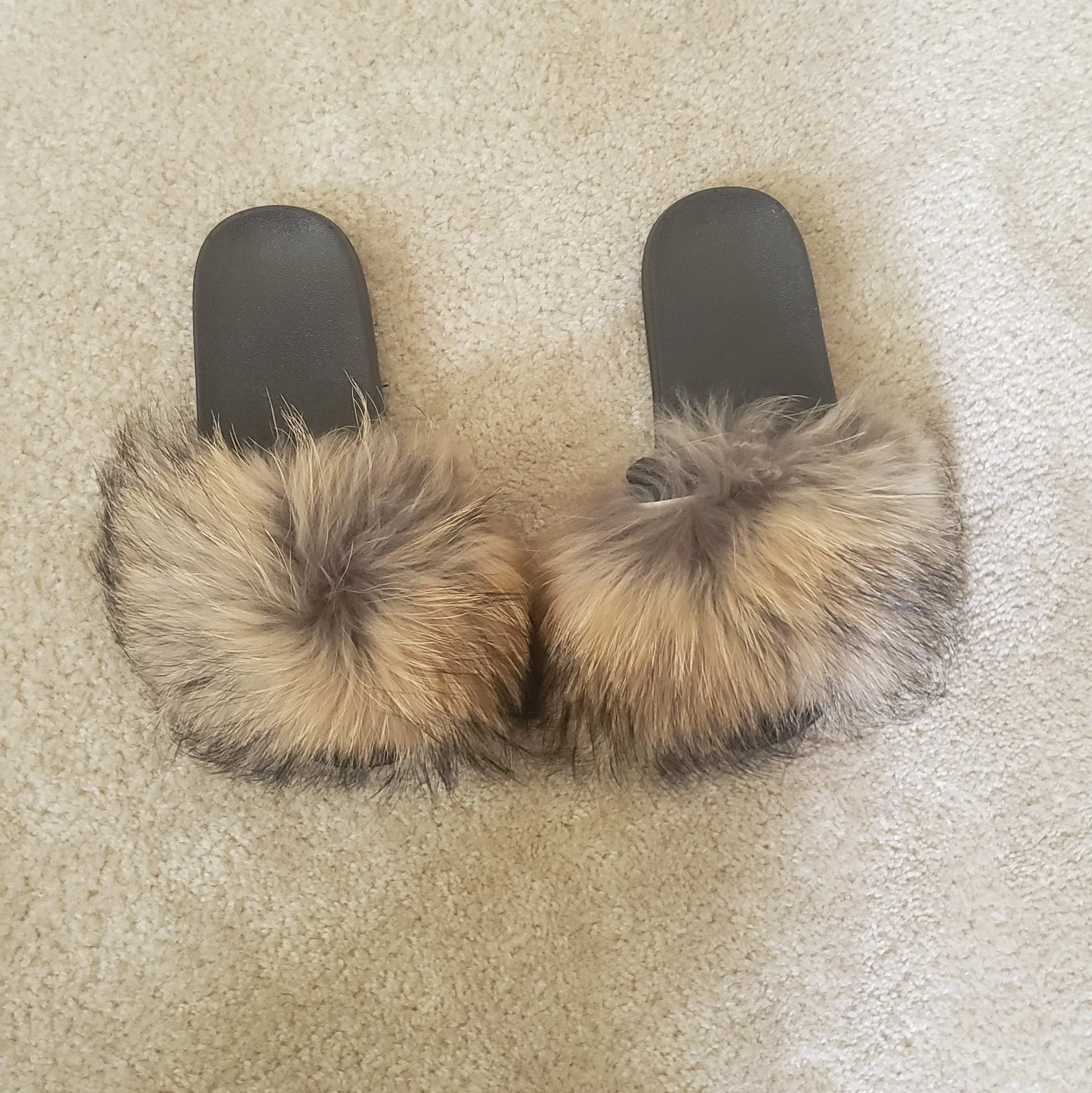 Fox Fur Slippers