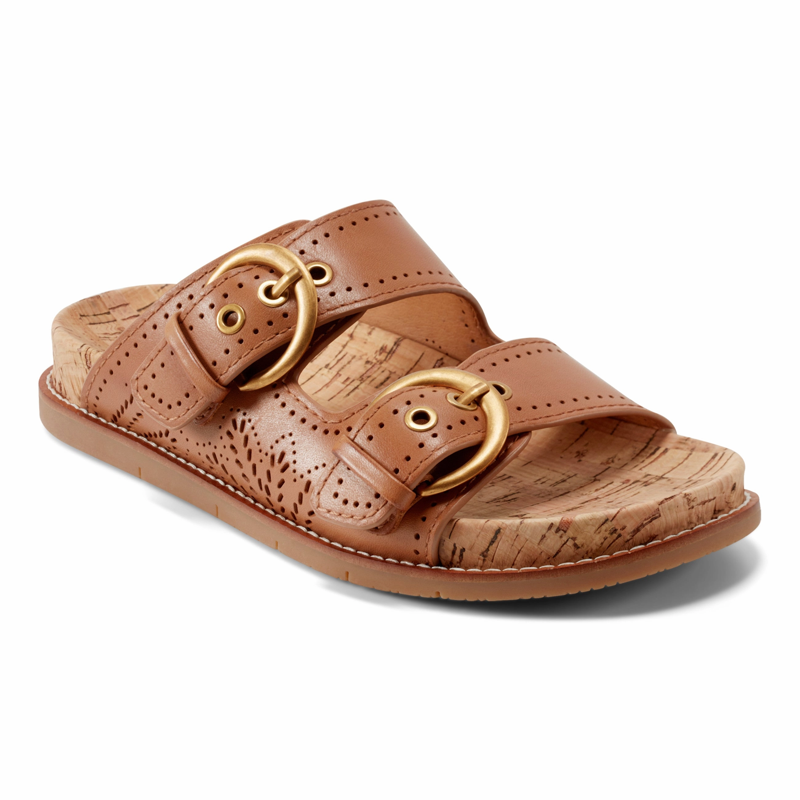 Francii Round Toe Casual Slip-on Flat Sandals Enhanced Lateral Support