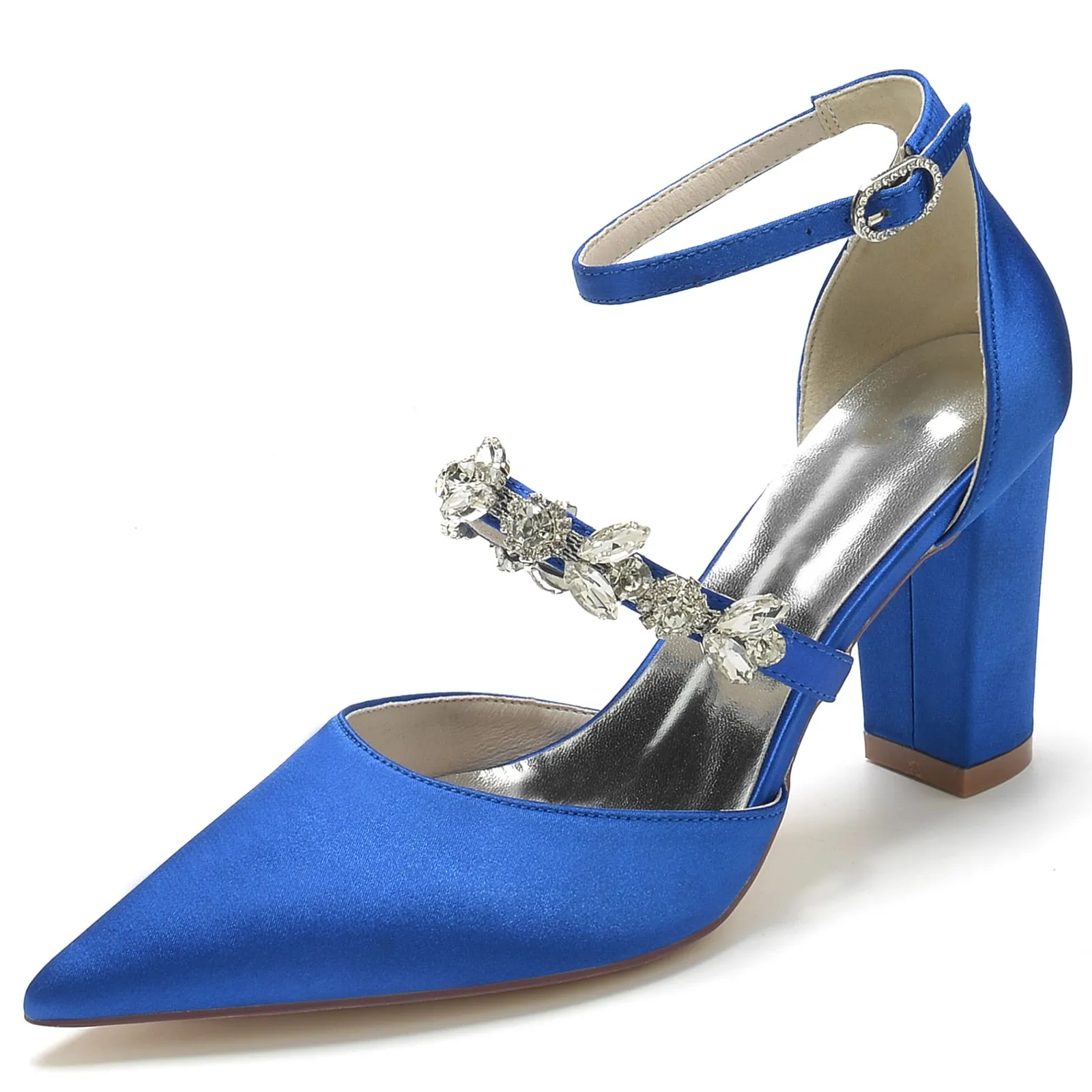 Funki Buys | Shoes | Women's Satin Crystal Strap Evening Shoe