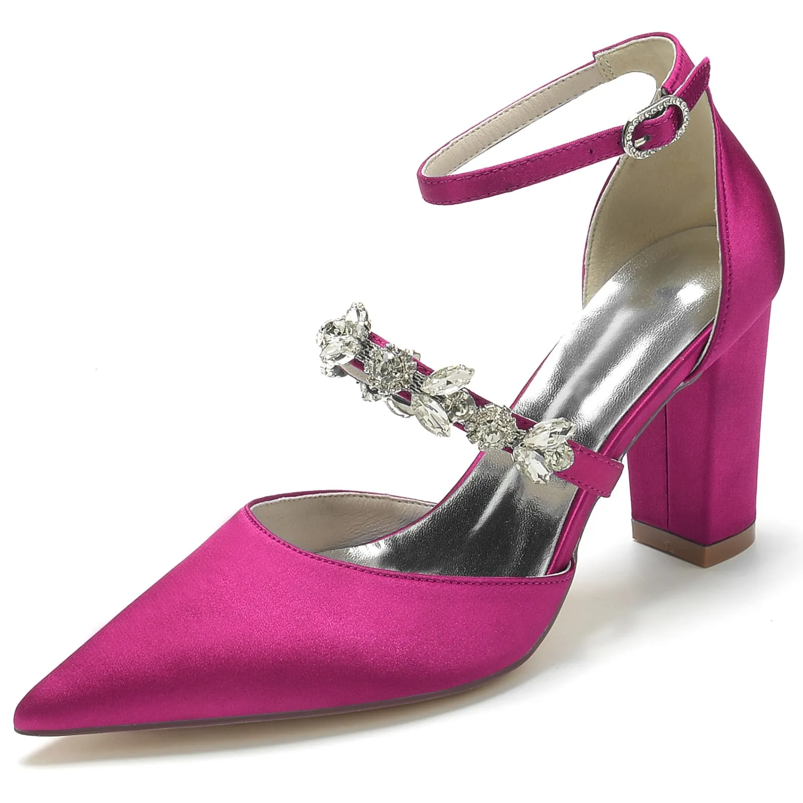 Funki Buys | Shoes | Women's Satin Crystal Strap Evening Shoe