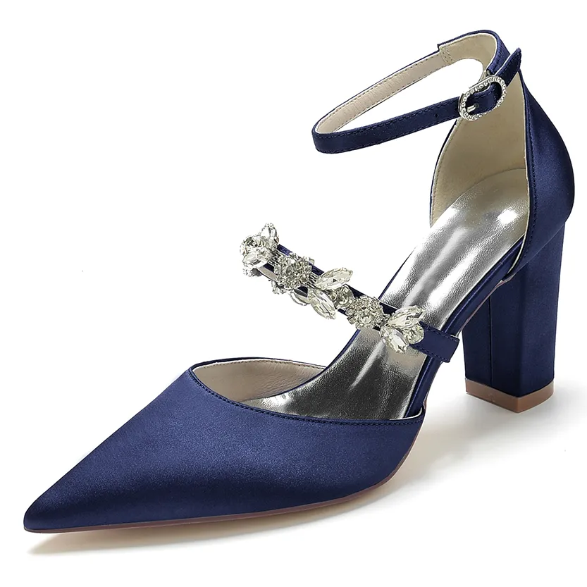 Funki Buys | Shoes | Women's Satin Crystal Strap Evening Shoe