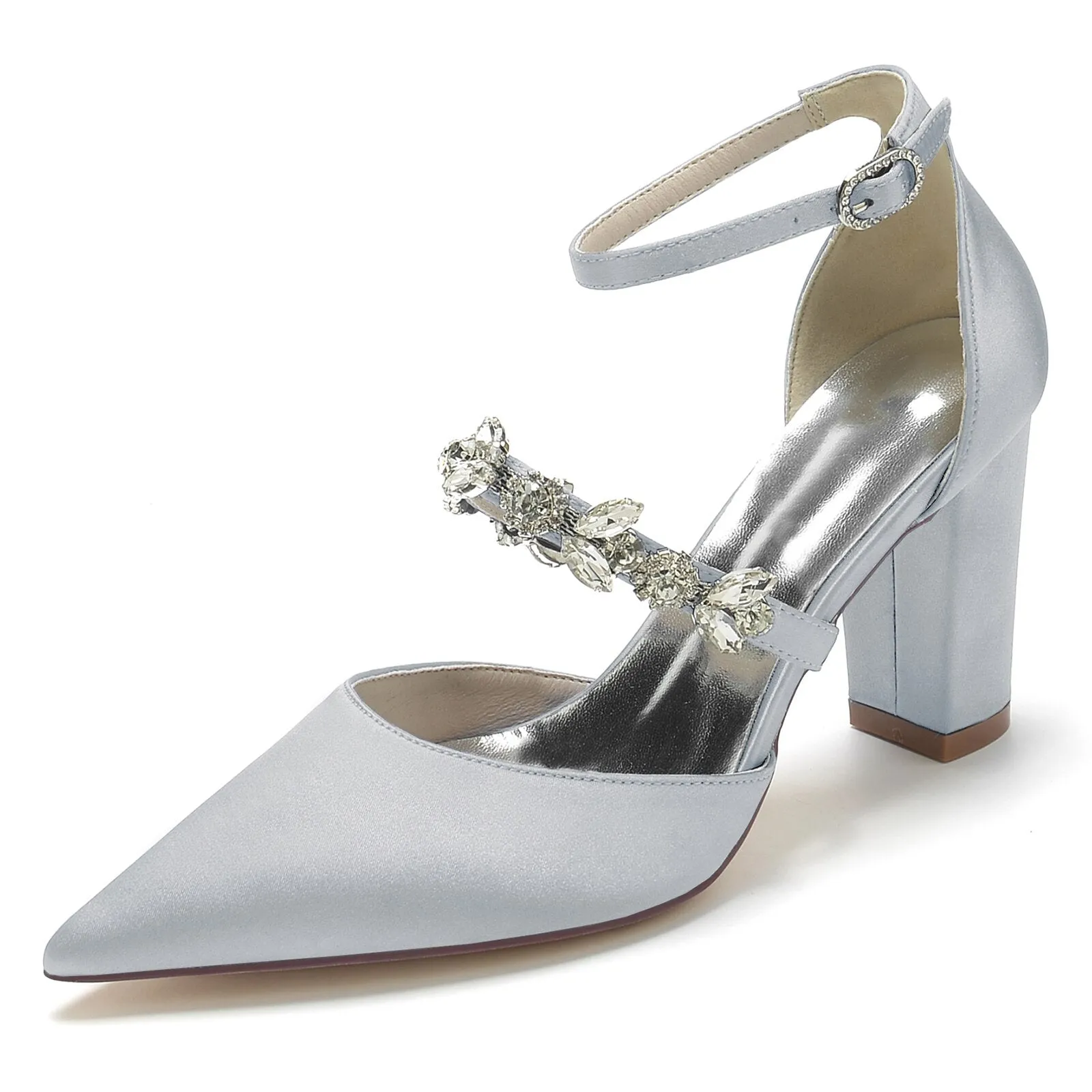 Funki Buys | Shoes | Women's Satin Crystal Strap Evening Shoe
