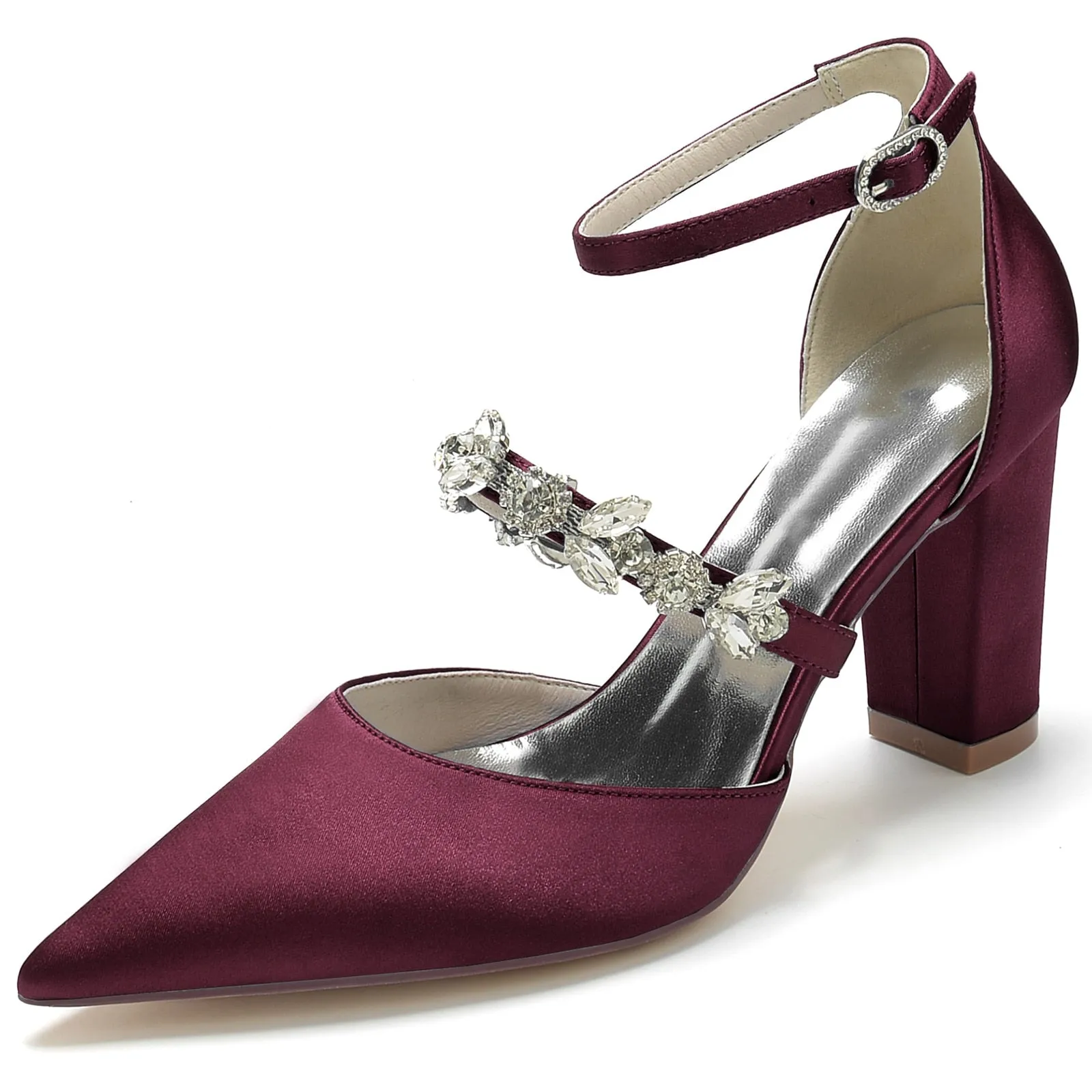 Funki Buys | Shoes | Women's Satin Crystal Strap Evening Shoe