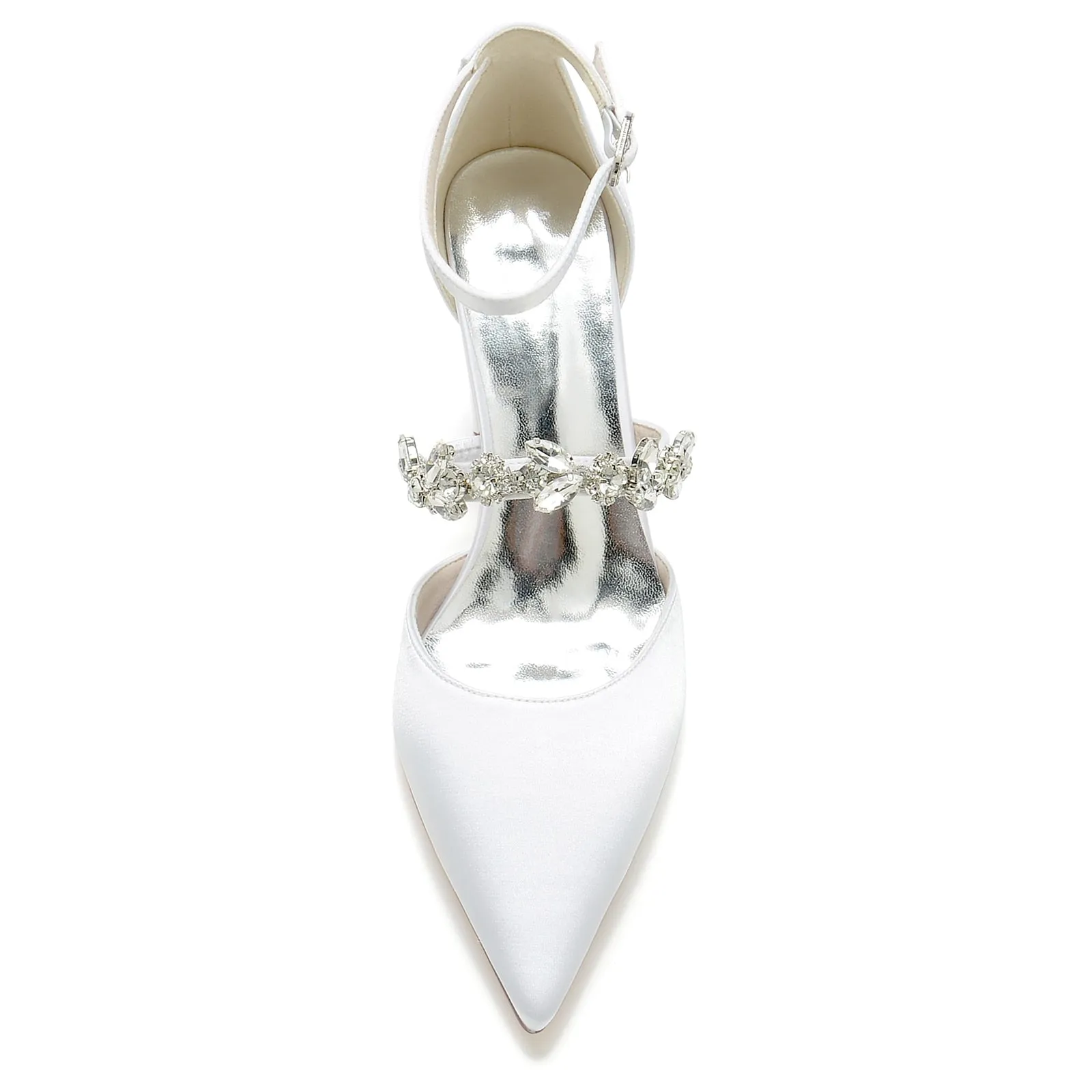Funki Buys | Shoes | Women's Satin Crystal Strap Evening Shoe