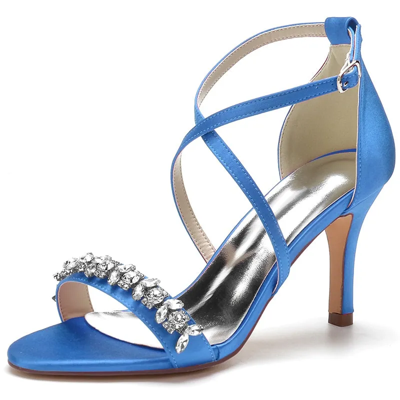 Funki Buys | Shoes | Women's Strappy Satin Bridal Sandals