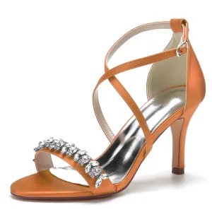 Funki Buys | Shoes | Women's Strappy Satin Bridal Sandals