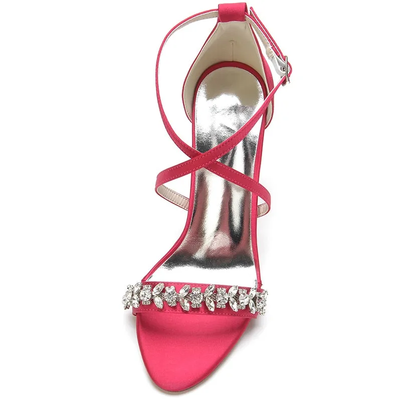 Funki Buys | Shoes | Women's Strappy Satin Bridal Sandals