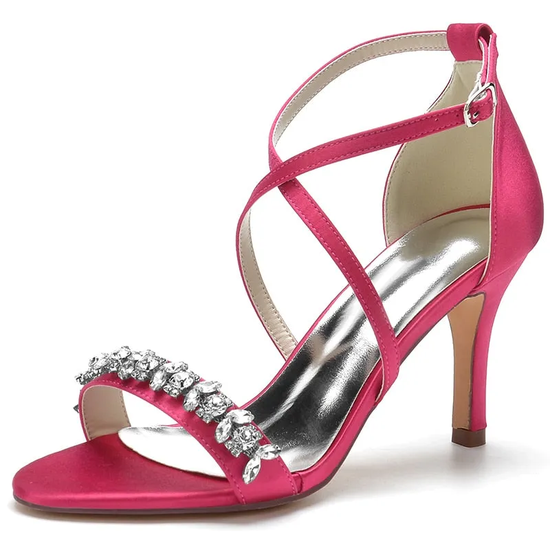Funki Buys | Shoes | Women's Strappy Satin Bridal Sandals