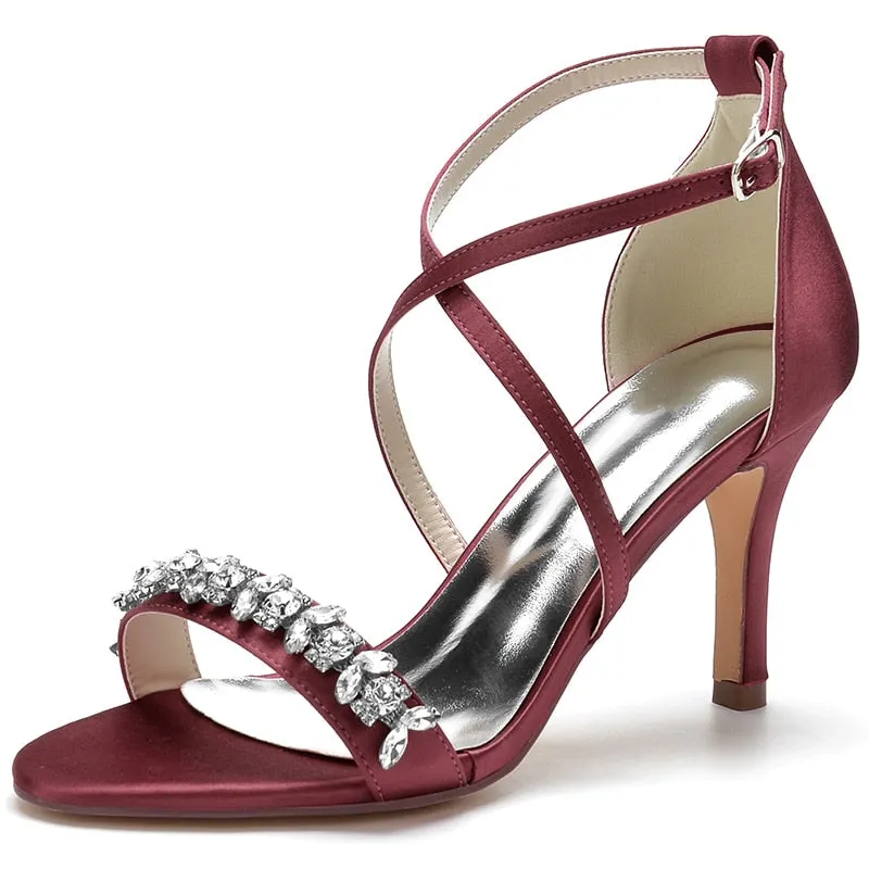 Funki Buys | Shoes | Women's Strappy Satin Bridal Sandals