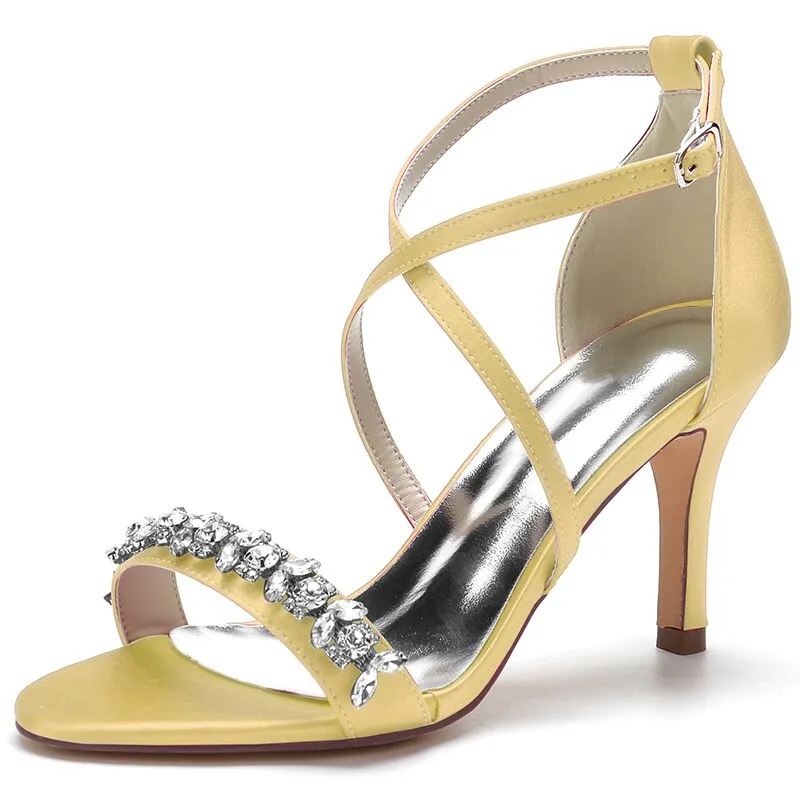 Funki Buys | Shoes | Women's Strappy Satin Bridal Sandals