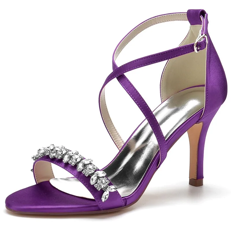 Funki Buys | Shoes | Women's Strappy Satin Bridal Sandals
