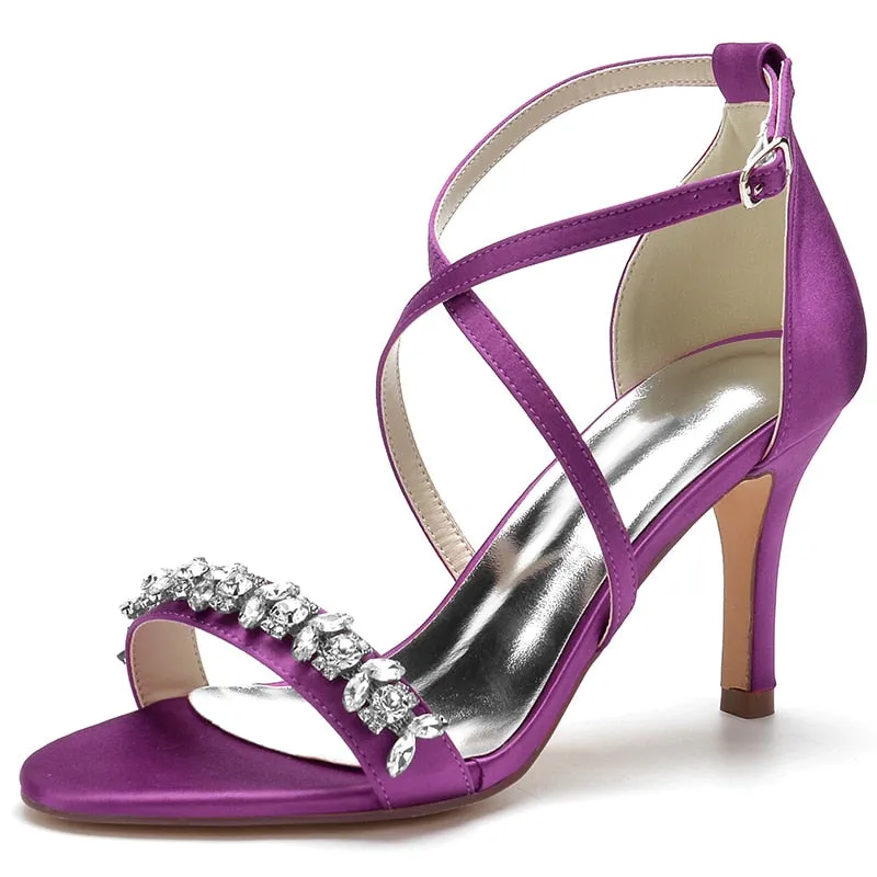 Funki Buys | Shoes | Women's Strappy Satin Bridal Sandals