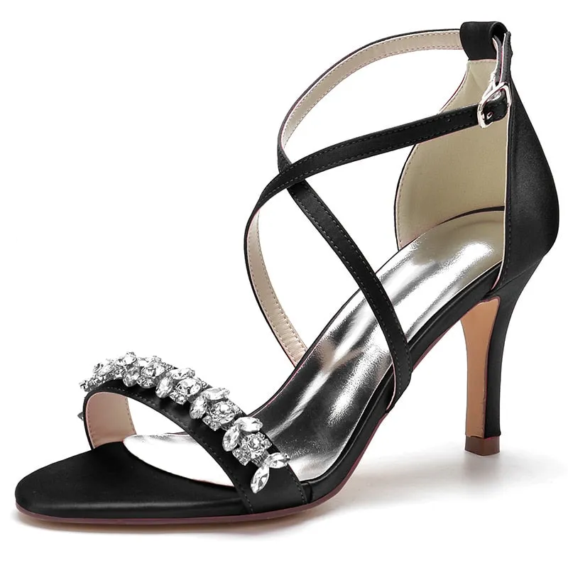 Funki Buys | Shoes | Women's Strappy Satin Bridal Sandals
