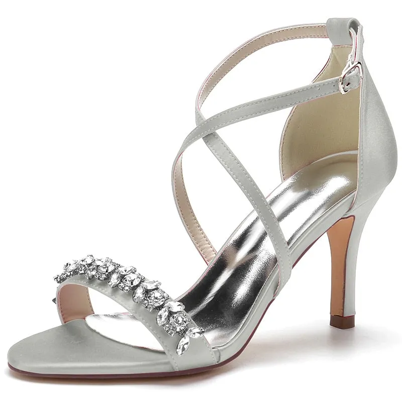 Funki Buys | Shoes | Women's Strappy Satin Bridal Sandals