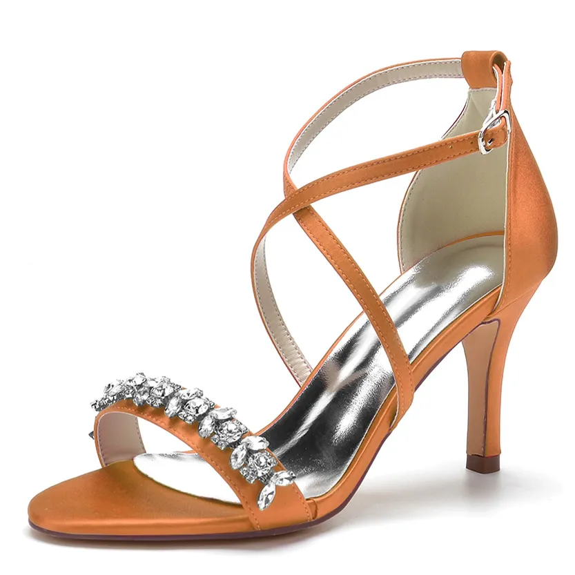 Funki Buys | Shoes | Women's Strappy Satin Bridal Sandals