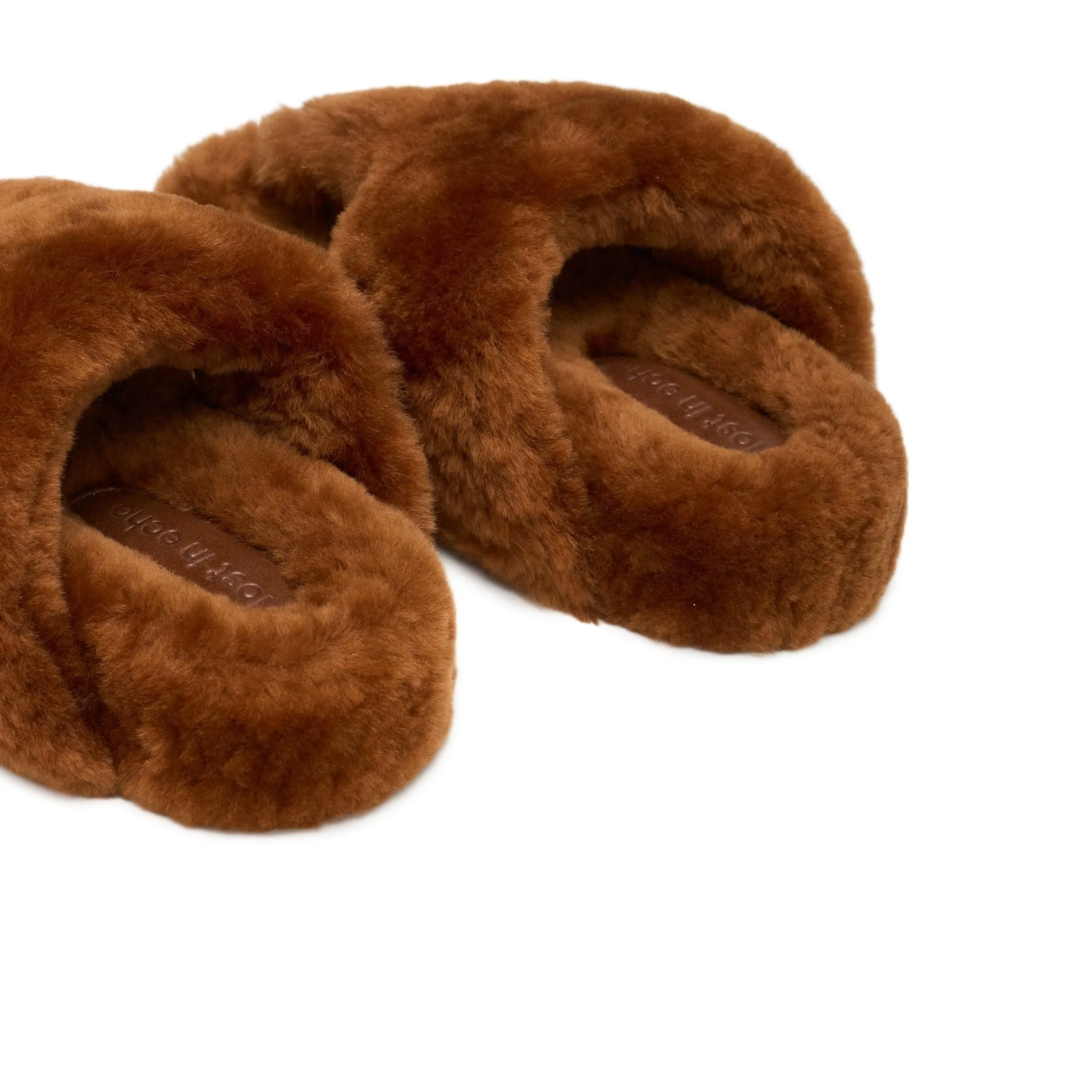 Fur Platform Flip-Flops In Brown