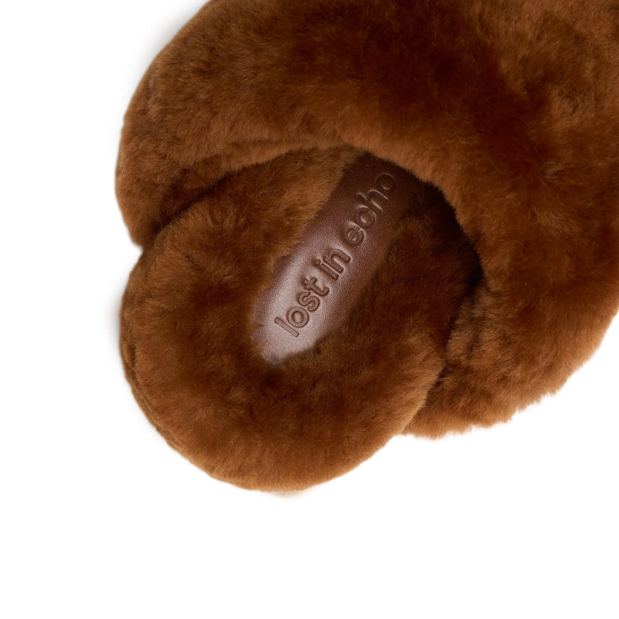 Fur Platform Flip-Flops In Brown