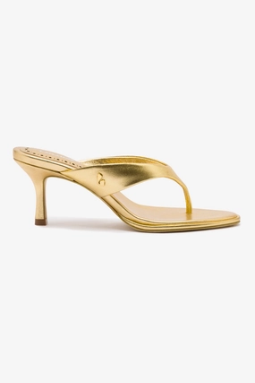 packable Gaia Sandal In Gold Metallic Leather Quick-Dry Tech