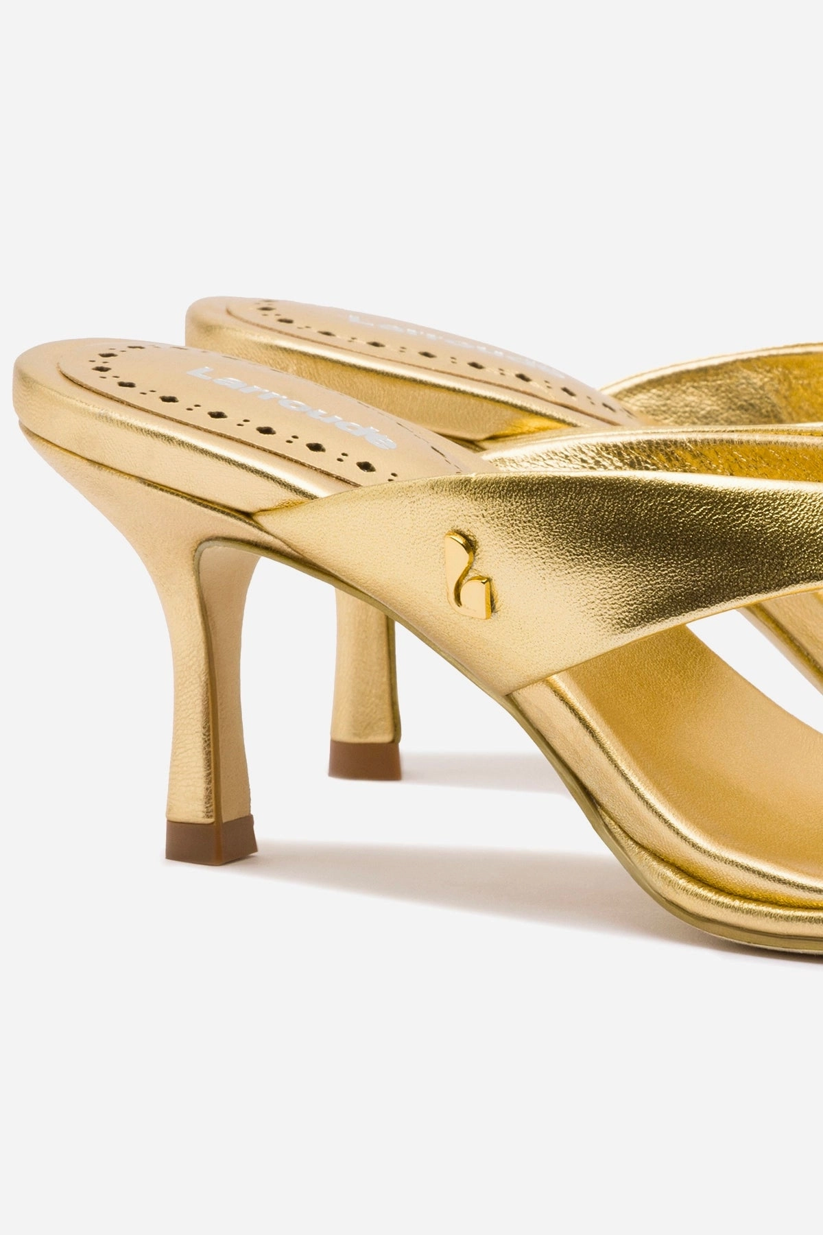Gaia Sandal In Gold Metallic Leather Quick-Dry Tech Classic Pair