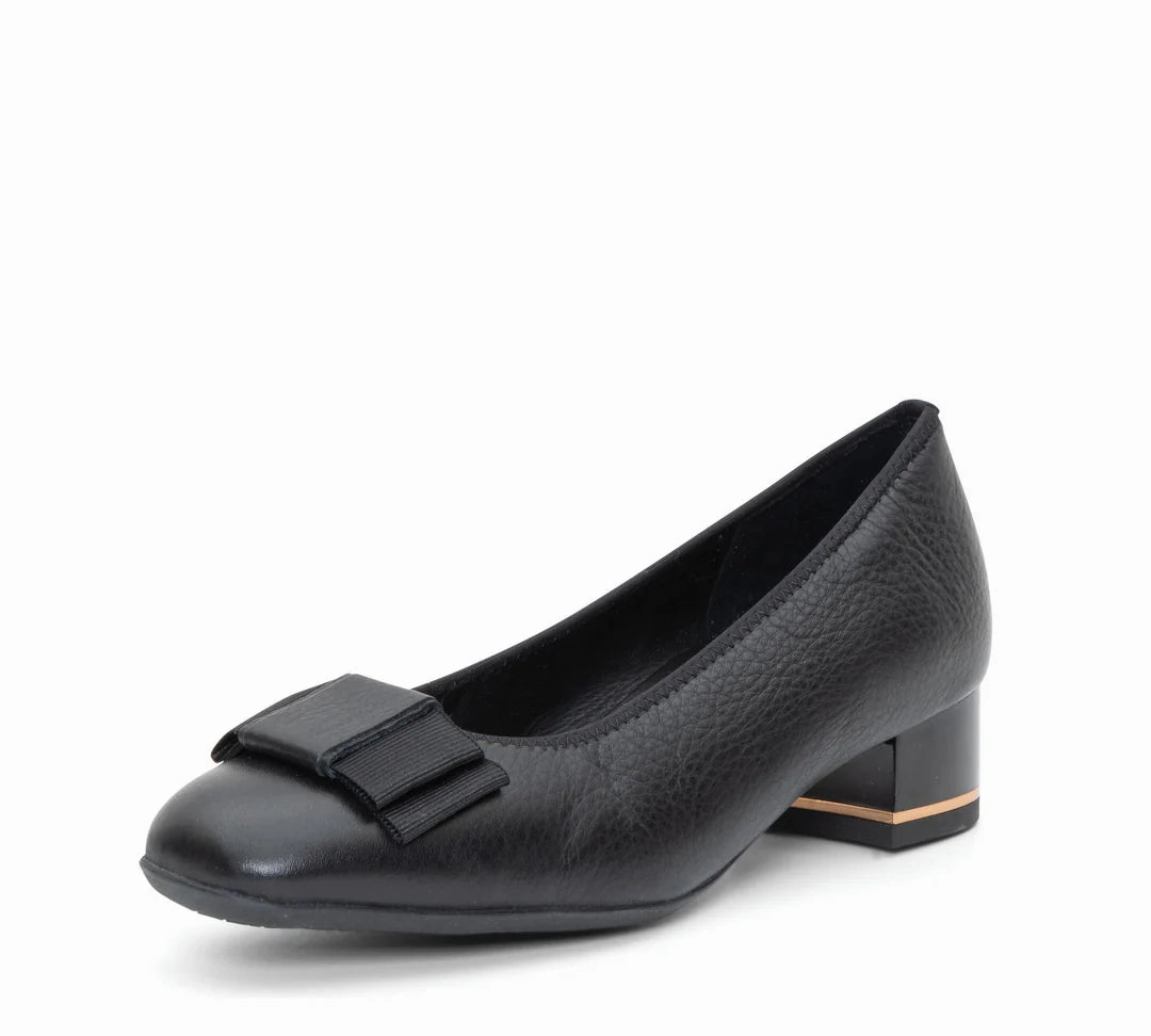 Garnet Women's Bow Block Heel Pump 35mm - Black Field Fast