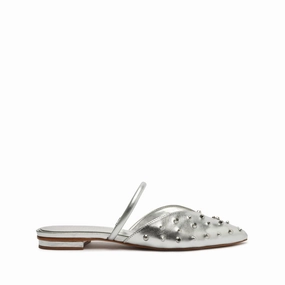 Gayle Metallic Leather Flat Garden Mood