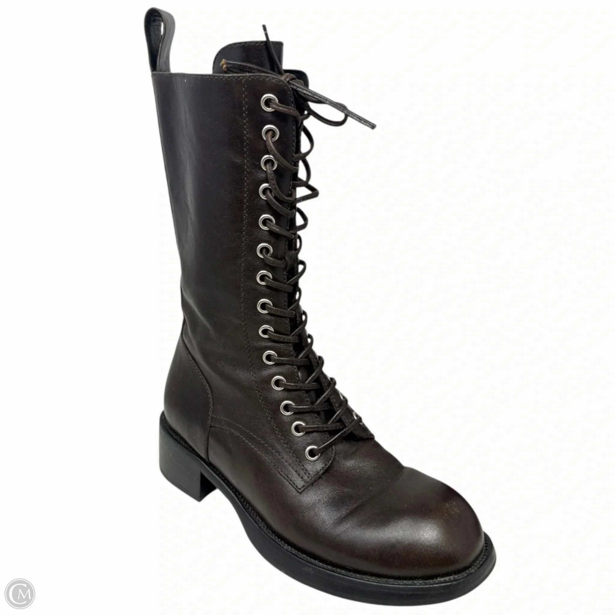 Canvas Material Gazette Combat Boots By Jeffery Campbell In Brown, Size: 8