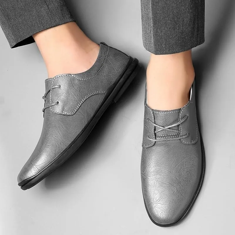 Genuine Leather Shoes, Pointed Toe Business Dress High-end Mens Formal Shoes Breathable Comfortable Shoes