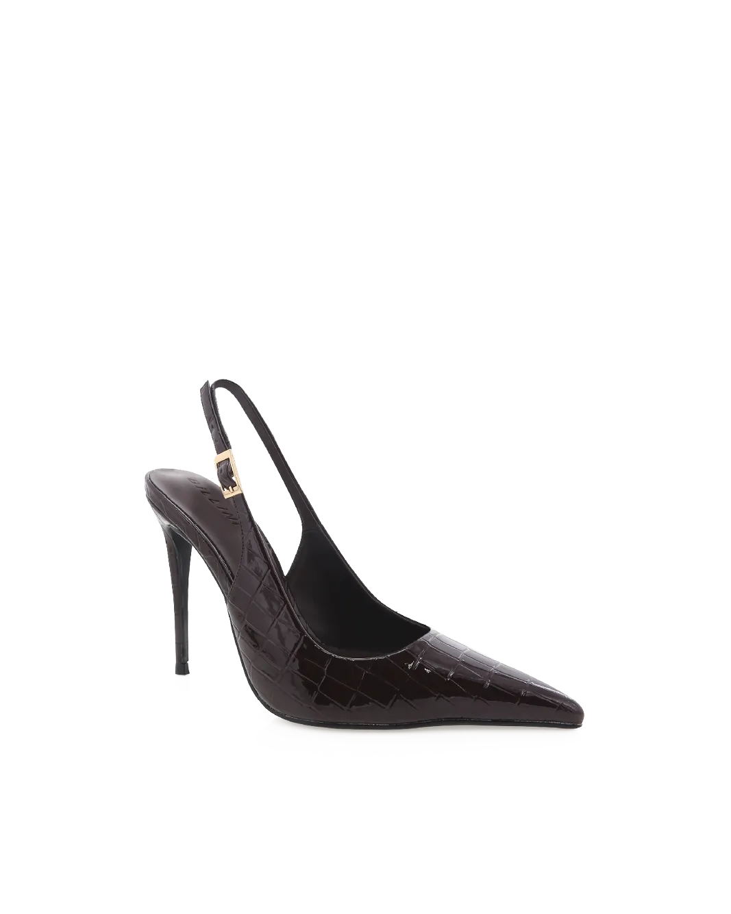 London Edge Heroine Spark GIOVINA - DARK CACAO PATENT CROC
