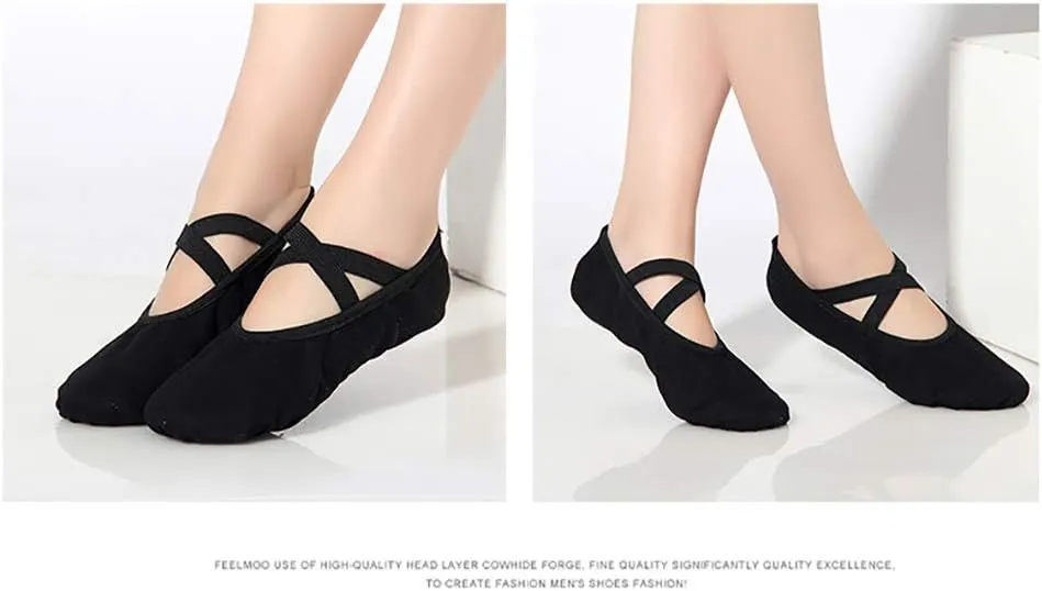Girls Breathable Canvas Ballet Practice Shoes Yoga Shoes for Dancing