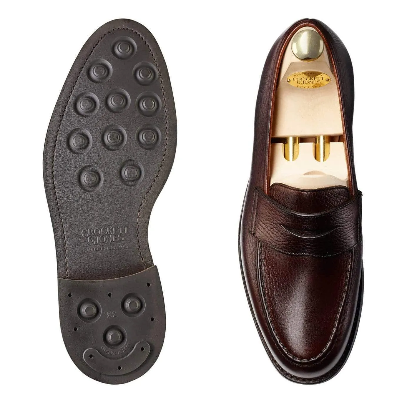Boston Dark Brown Country Calf Grain Slip On Style