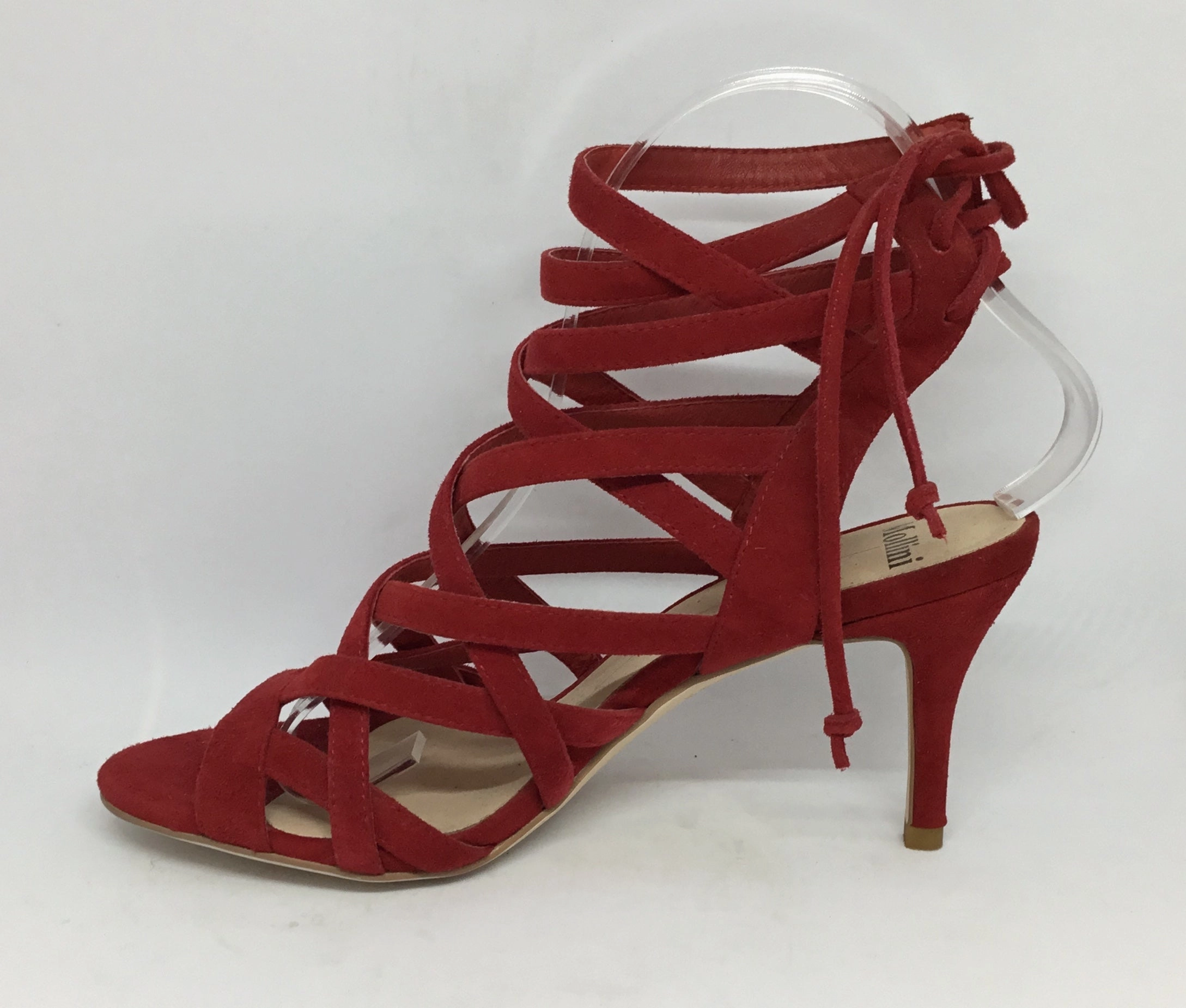 Mollini Cassock Red Suede Leather Heel Korean Glow