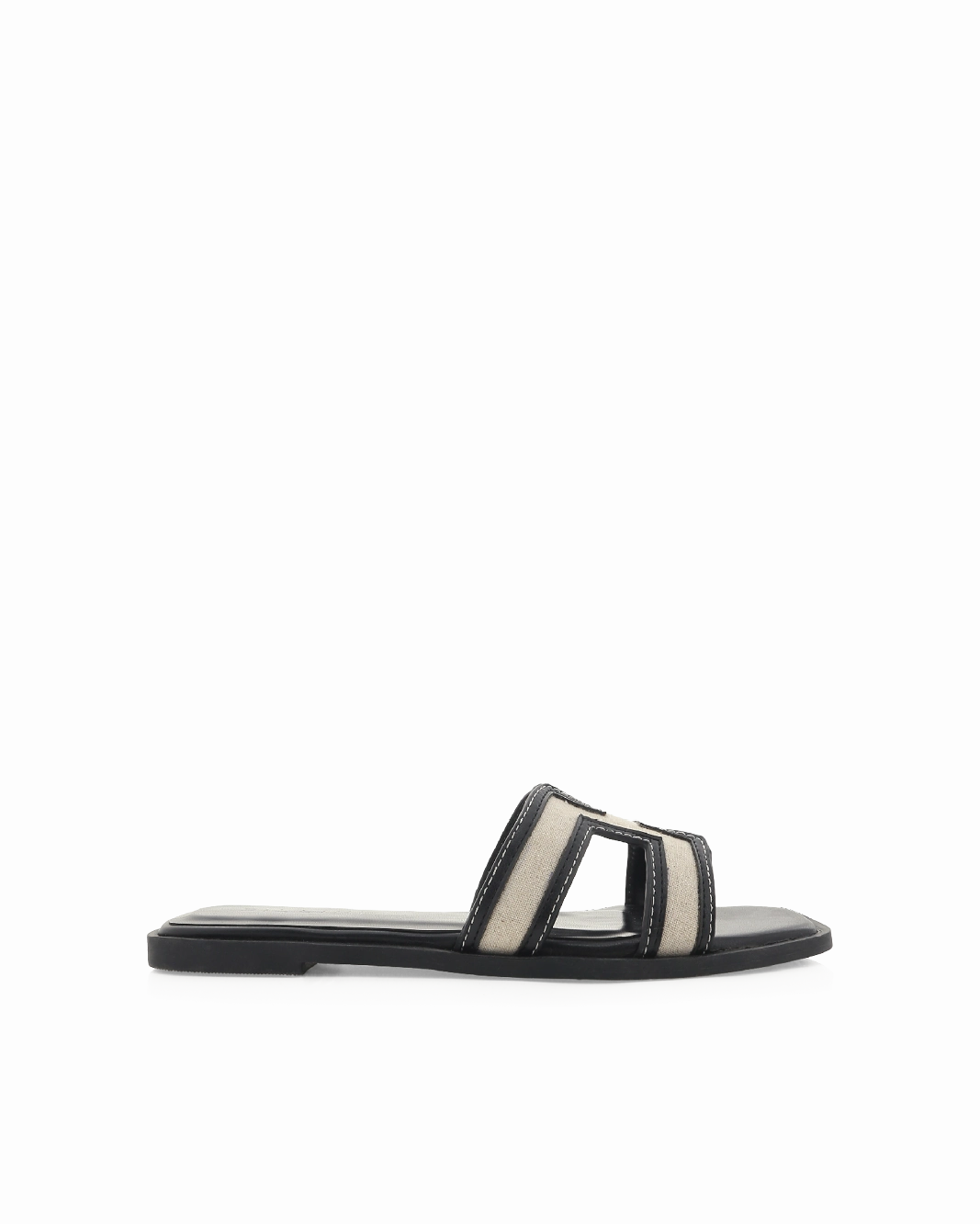 GORDY WIDE FIT - WHEAT LINEN-BLACK Non-Slip Sole Veranda View