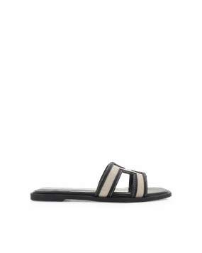 GORDY WIDE FIT - WHEAT LINEN-BLACK Non-Slip Sole Veranda View