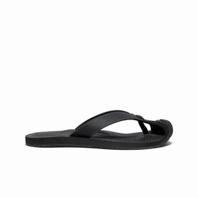 Women's Barbados Flip-Flop  |  Black/Steel Grey Universal Strap Lock Mechanism Ankle Strap Design