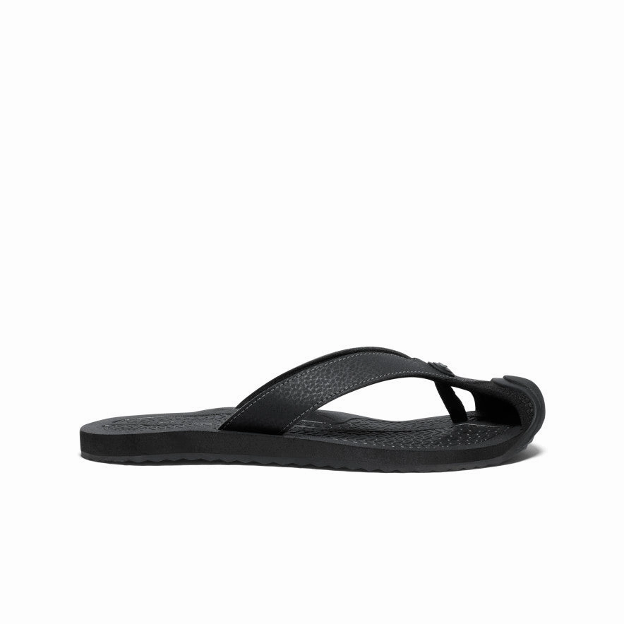 Women's Barbados Flip-Flop  |  Black/Steel Grey Universal Strap Lock Mechanism Ankle Strap Design