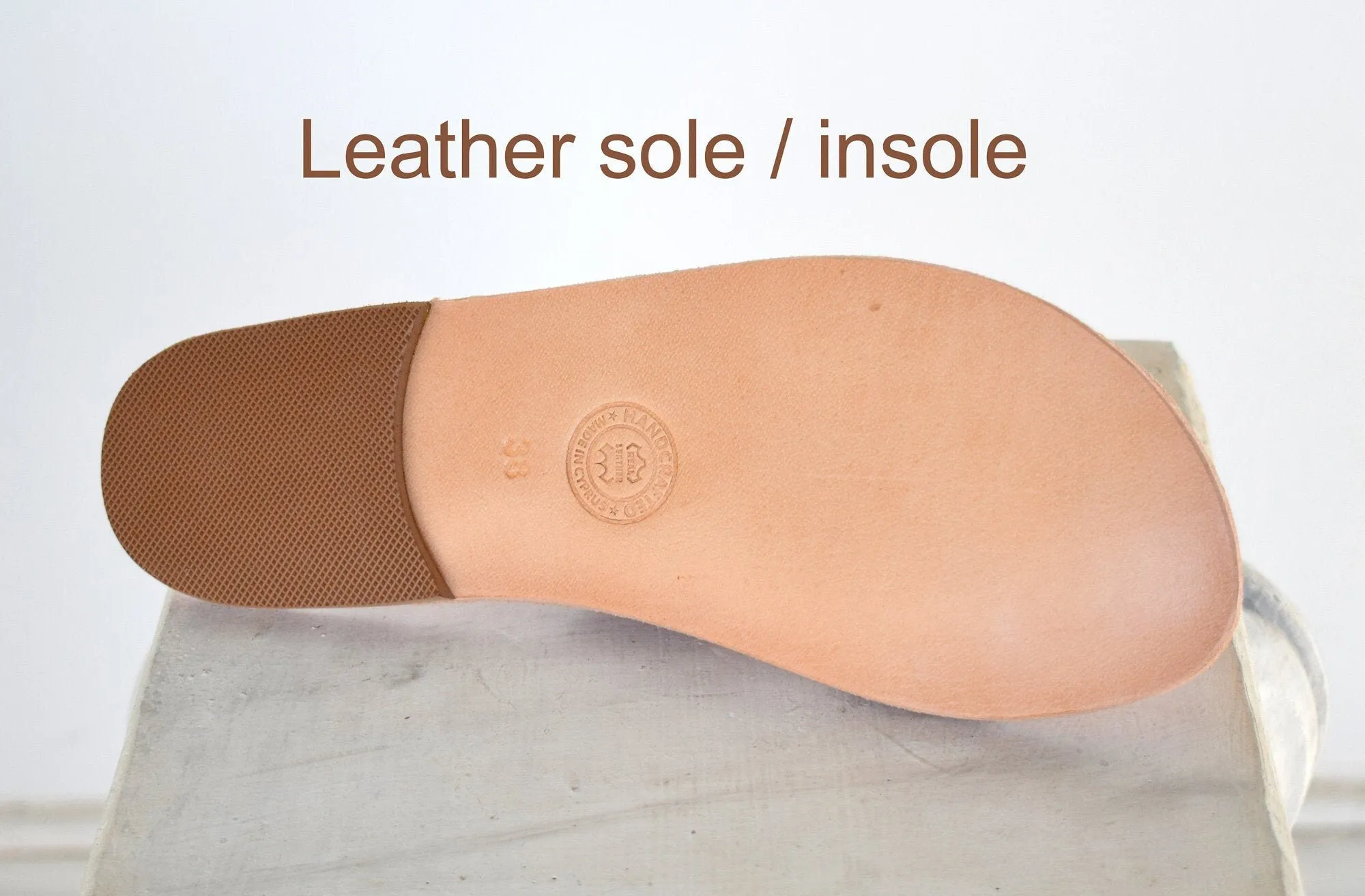 Greek sandals, Slide sandals, Tan natural sandals, Genuine Leather sandals, Flat handmade sandals, Unisex flat sandals ARTEMIS