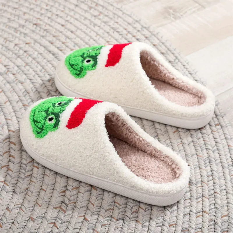Grinch Holiday Indoor Slippers – Cozy Festive Comfort for Winter
