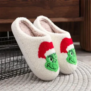 Grinch Holiday Indoor Slippers – Cozy Festive Comfort for Winter