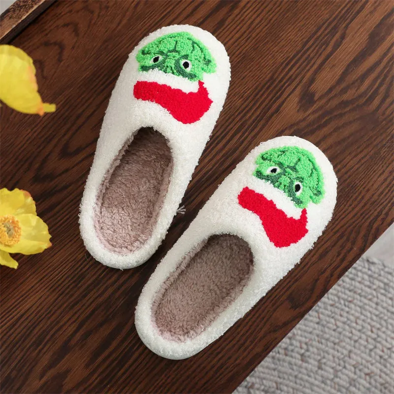 Grinch Holiday Indoor Slippers – Cozy Festive Comfort for Winter