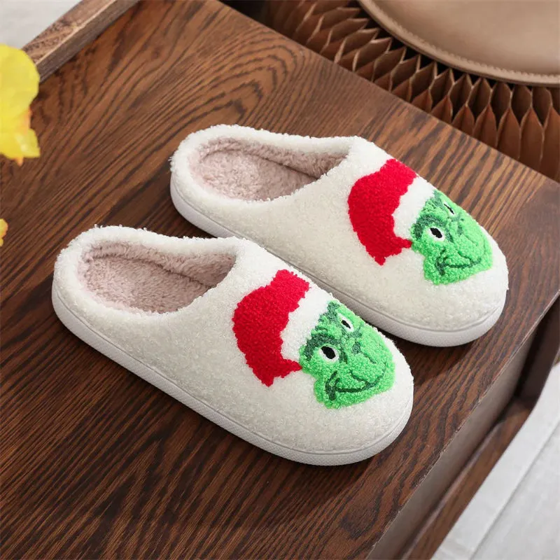Grinch Holiday Indoor Slippers – Cozy Festive Comfort for Winter