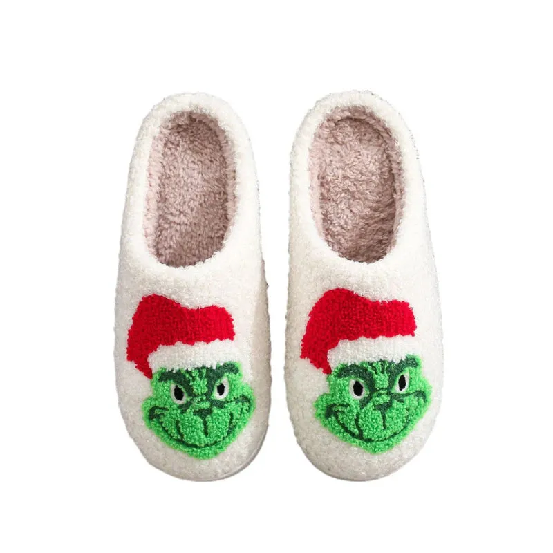 Grinch Holiday Indoor Slippers – Cozy Festive Comfort for Winter