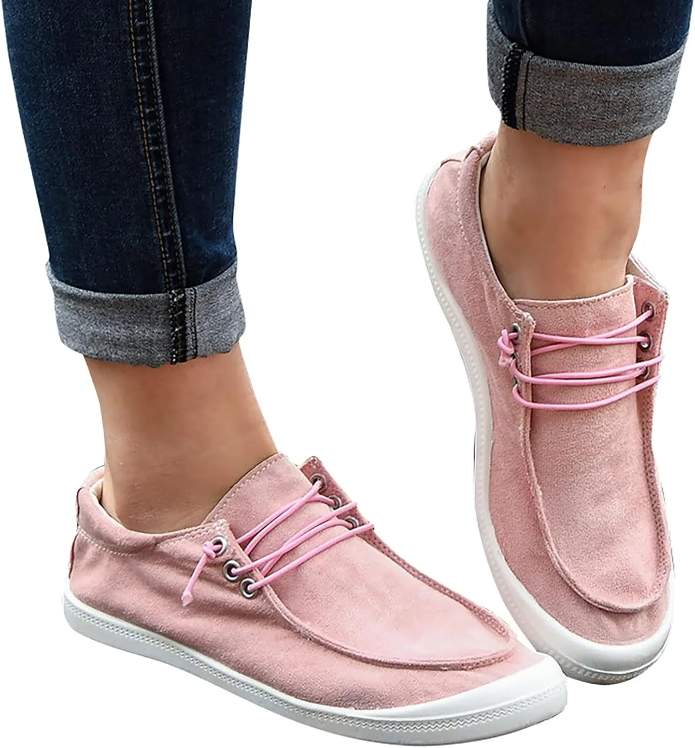 Gumipy Women's Fashion Sneakers, Christmas Print Canvas Shoes Flat Round Toe Non-Slip Flat Shoes Slip On Loafers Shoes