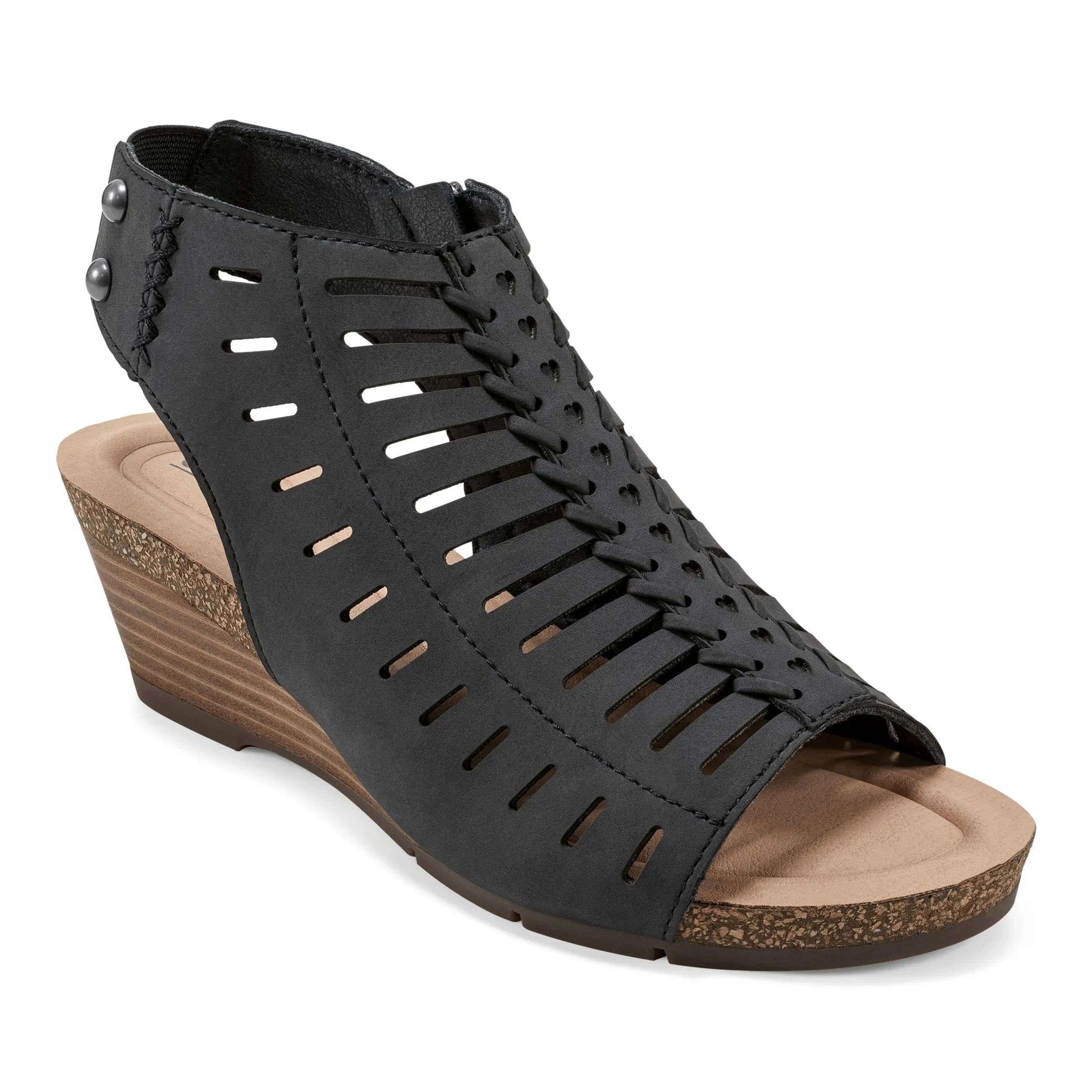 Hana Round Toe Laser Cut Dress Sandals Supportive frame