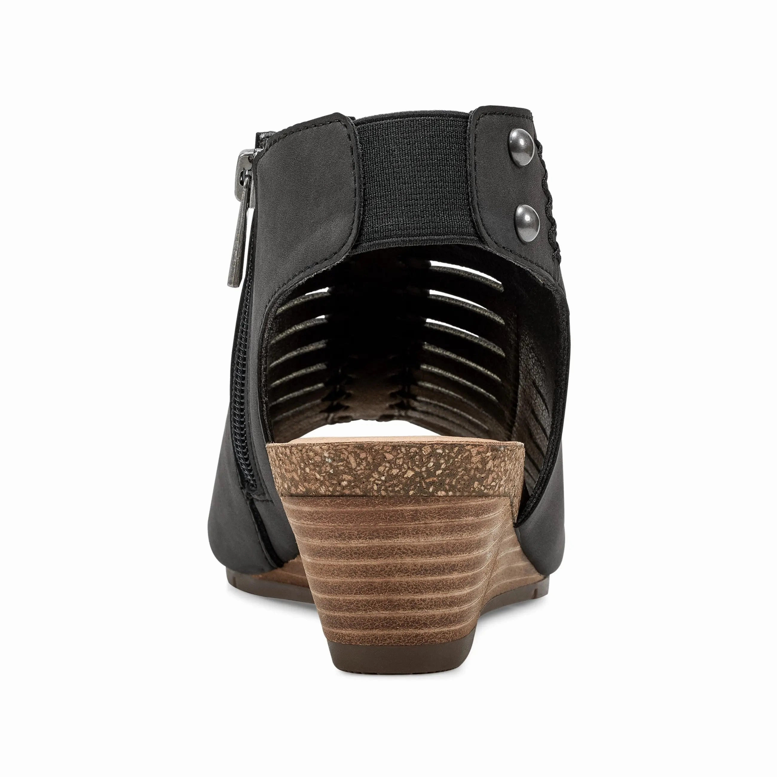 Thermoplastic Chunky Heel Hana Round Toe Laser Cut Dress Sandals