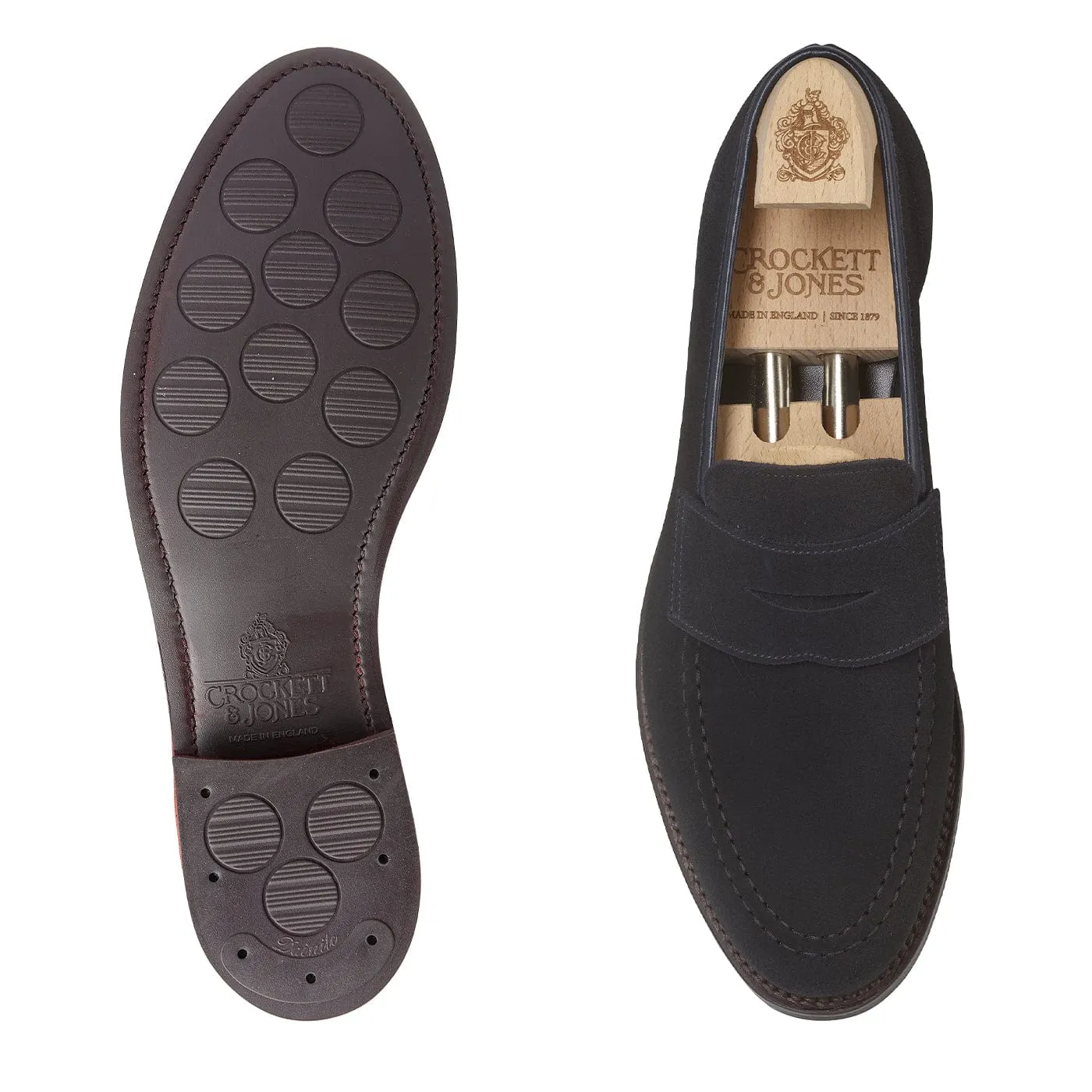 Harvard 2 Navy Suede Moisture Wicking Fabric Busy Path