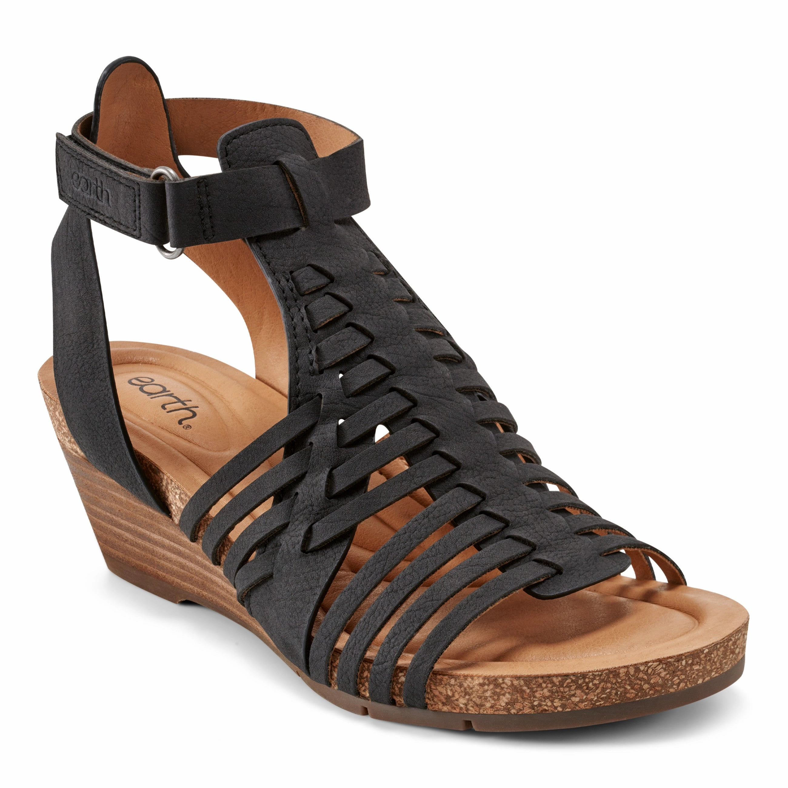 UV Resistant Webbing Heel Ease Hattie Round Toe Strappy Wedge Sandals
