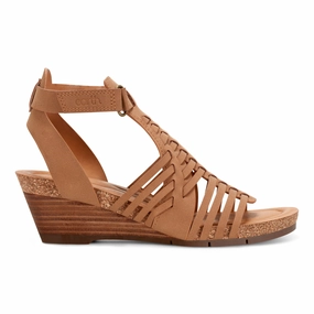 Recycled materials Hattie Round Toe Strappy Wedge Sandals