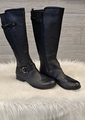 Comfortable Stability Lightweight Material Boots Knee Flats By Clothes Mentor In Black, Size: 8.5