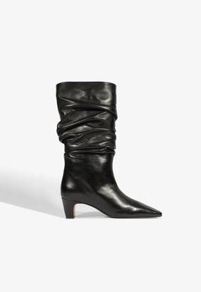 Dellia Slouch Leather Bootie Breathable mesh Linen Air